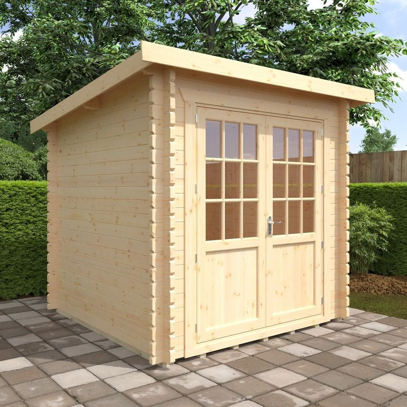 Redlands 8' x 8' Erin Log Cabin - 44mm | Sheds.co.uk