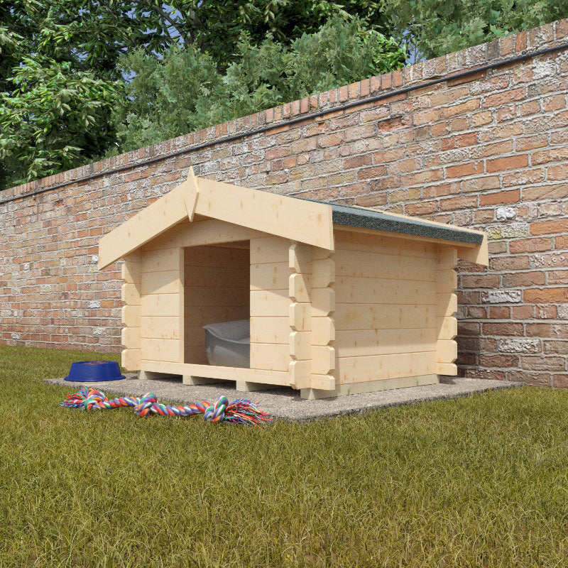 Redlands Deluxe Log Cabin Style Dog Kennel | Sheds.co.uk