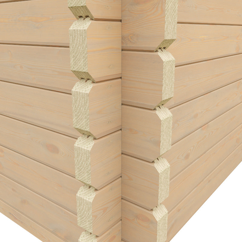 Redlands L-Shaped Log Cabin Bar - 44mm | Sheds.co.uk
