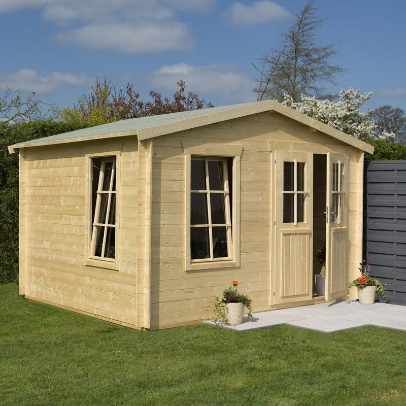 Rowlinson 3.4m x 3.0m Garden Retreat Log Cabin | Sheds.co.uk