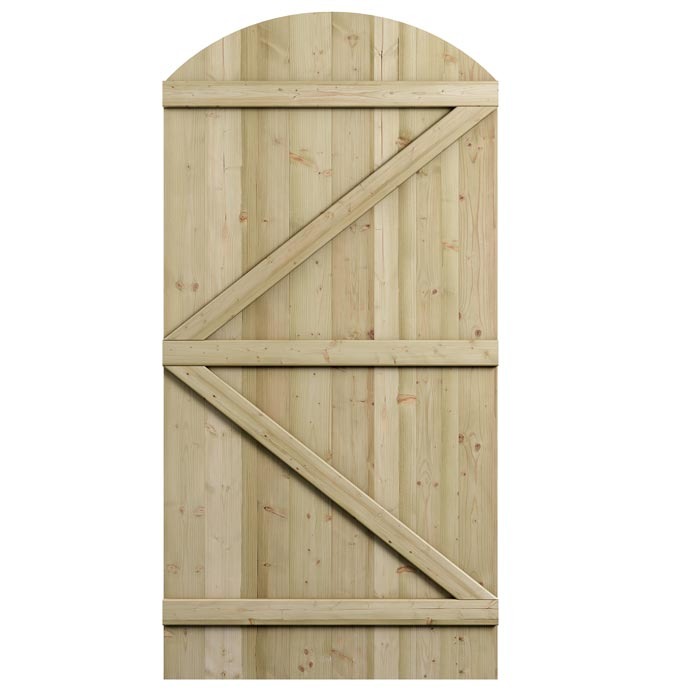Rowlinson 3' x 6' Tongue & Groove Arch Top Wooden Gate | Sheds.co.uk