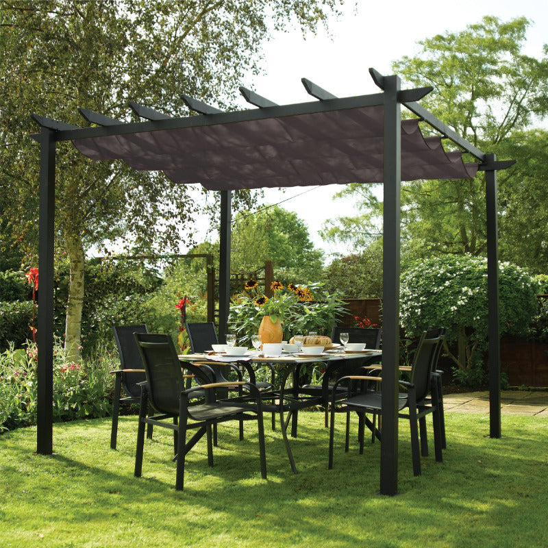Rowlinson 3m x 3m Latina Pergola - Grey | Sheds.co.uk