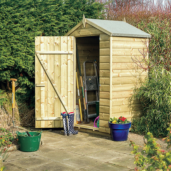Rowlinson 4' x 3' Pressure Treated Shiplap Apex Shed | Sheds.co.uk