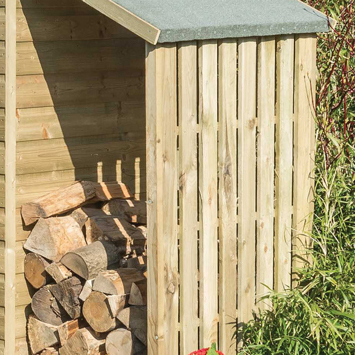 Rowlinson 4' x 3' Pressure Treated Shiplap Apex Shed with Lean To | Sheds.co.uk