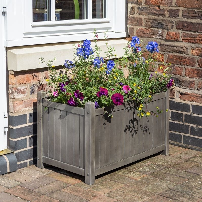 Rowlinson Alderley Grey Rectangular Planter | Sheds.co.uk