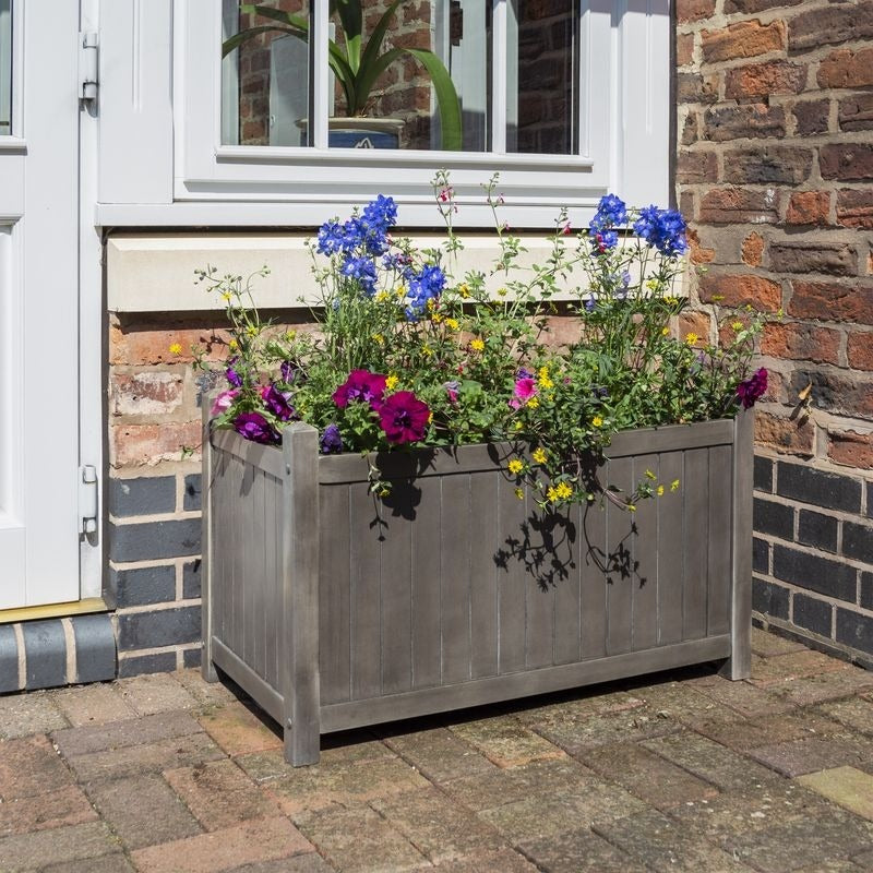 Rowlinson Alderley Grey Rectangular Planter | Sheds.co.uk