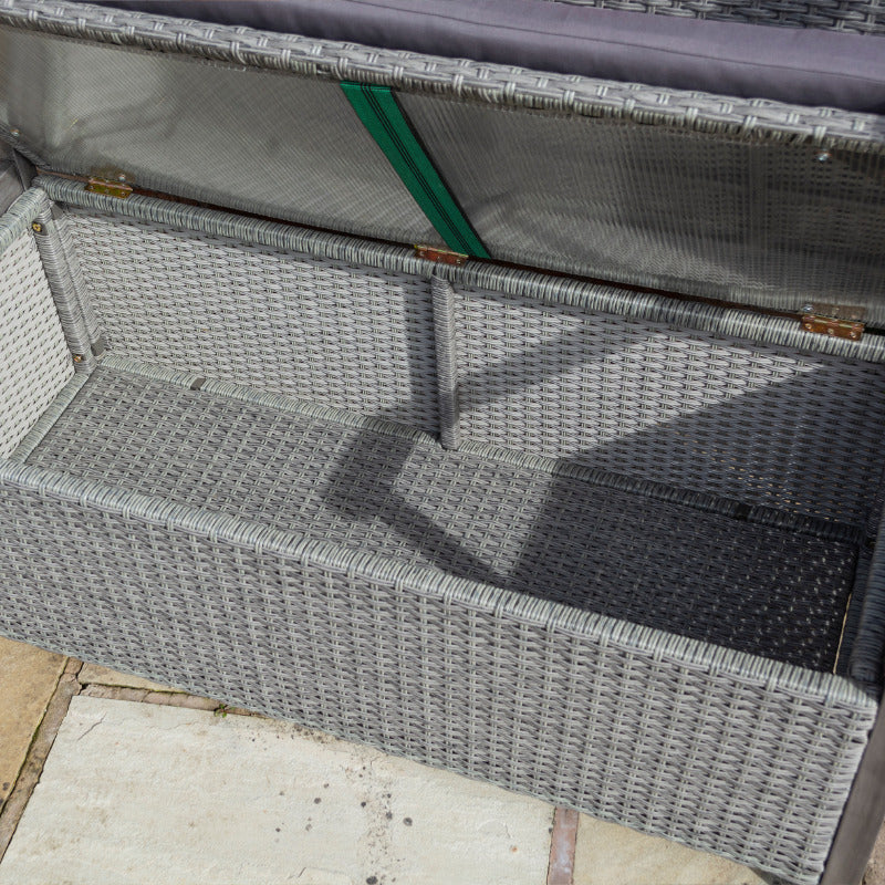 Rowlinson Alderley Rattan Storage Bench | Sheds.co.uk