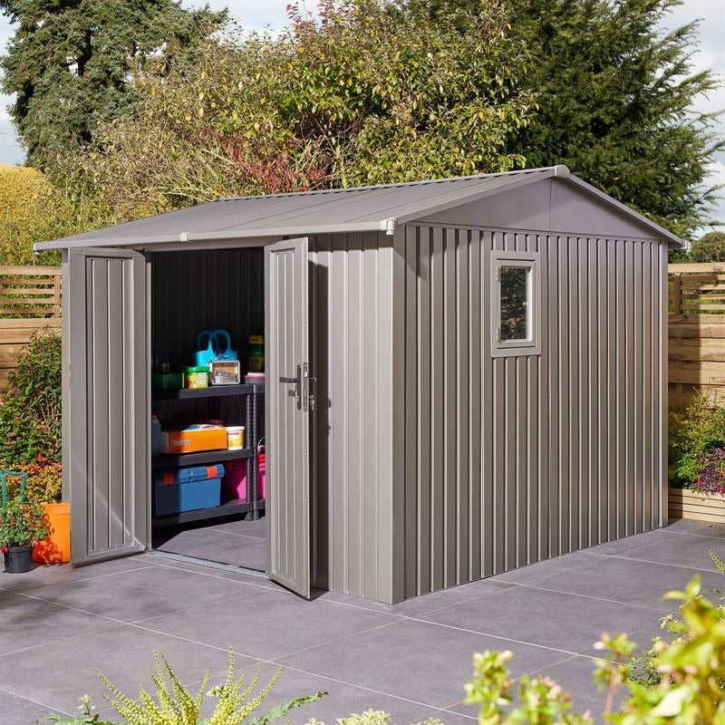 Rowlinson Brentvale 10' x 10' Premium Metal Reverse Apex Shed | Sheds.co.uk