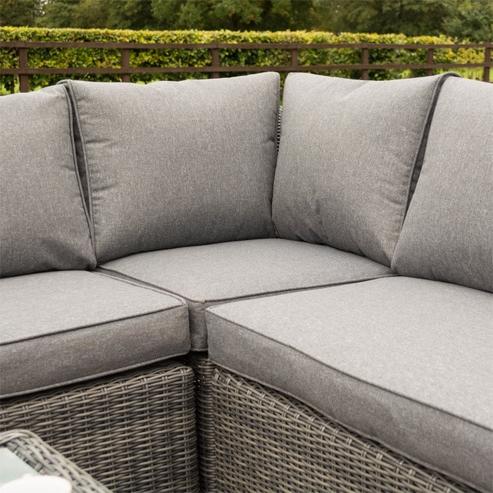 Rowlinson Bunbury Rattan Corner Set - Grey Weave | Sheds.co.uk