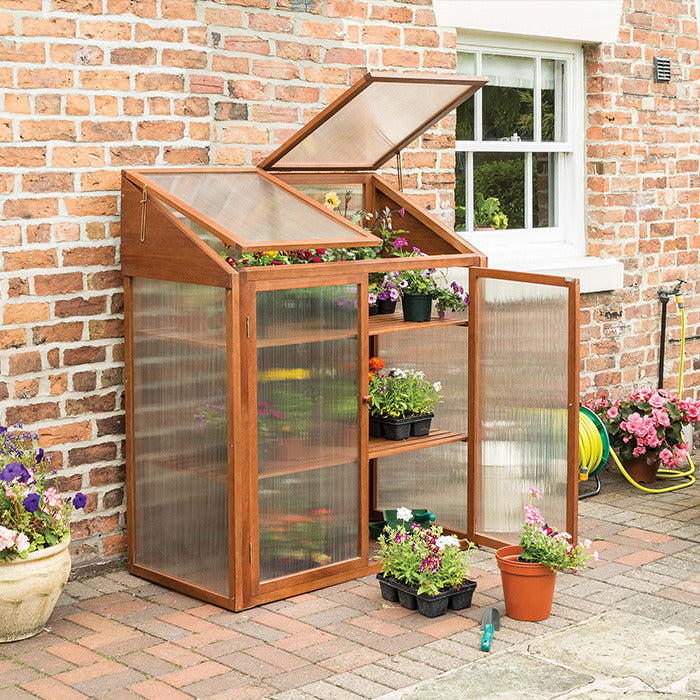 Rowlinson Hardwood Mini Greenhouse | Sheds.co.uk