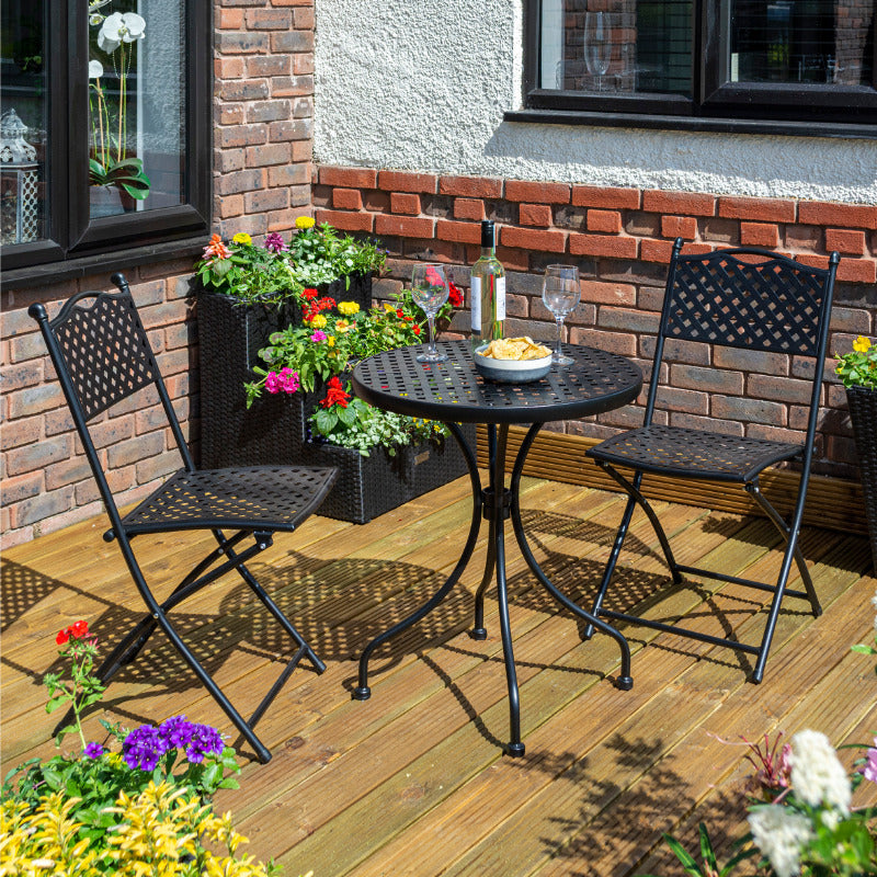 Rowlinson Havana Bistro Set - Black | Sheds.co.uk