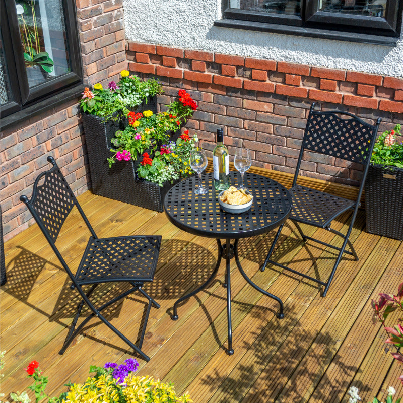 Rowlinson Havana Bistro Set - Black | Sheds.co.uk