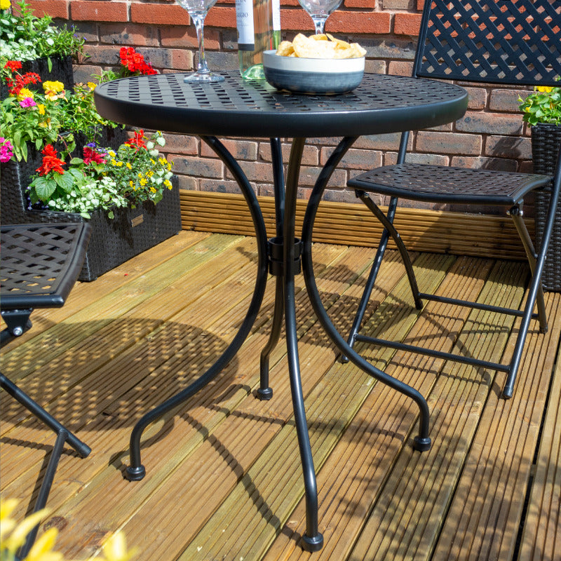 Rowlinson Havana Bistro Set - Black | Sheds.co.uk