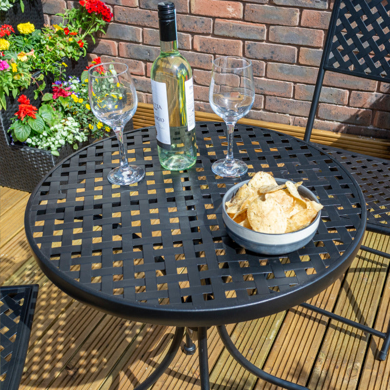 Rowlinson Havana Bistro Set - Black | Sheds.co.uk