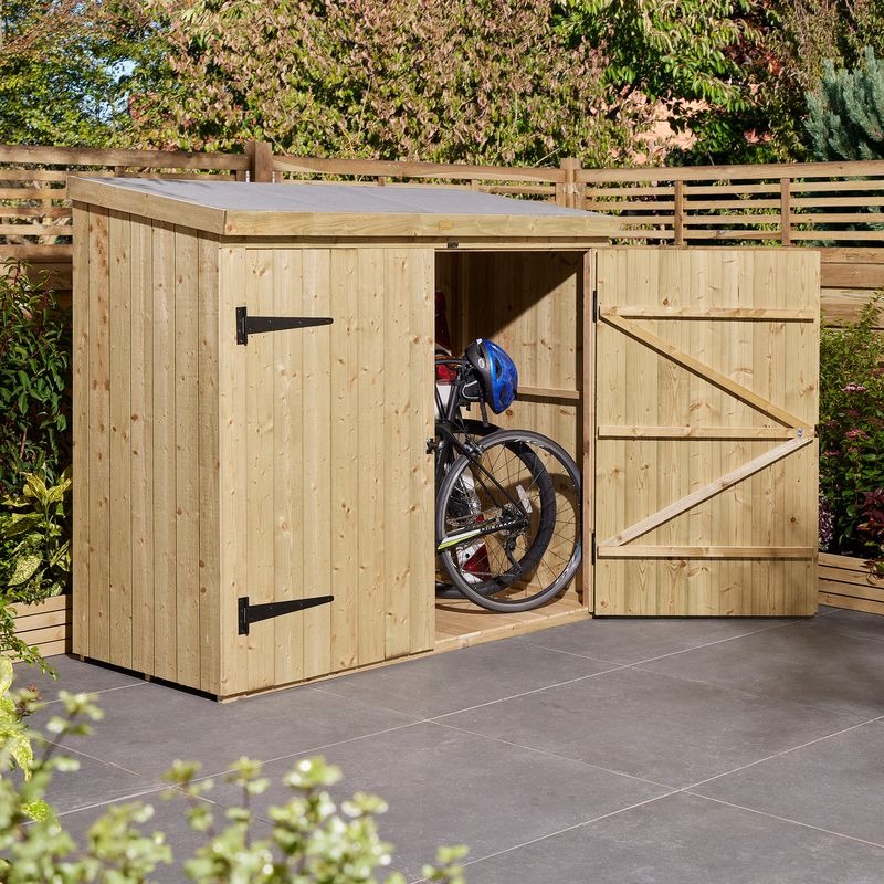 Rowlinson Heritage 6' x 3' Pressure Treated Pent Bike Shed | Sheds.co.uk