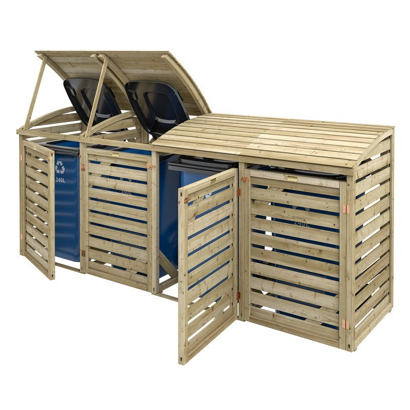 Rowlinson Quadruple Bin Store | Sheds.co.uk
