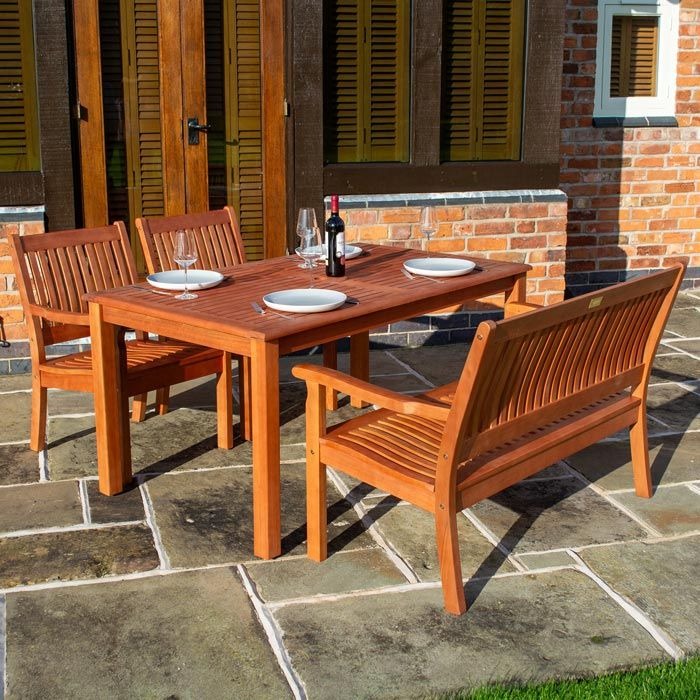 Rowlinson Willington 4 Seater Wooden Rectangular Table Dining Set | Sheds.co.uk