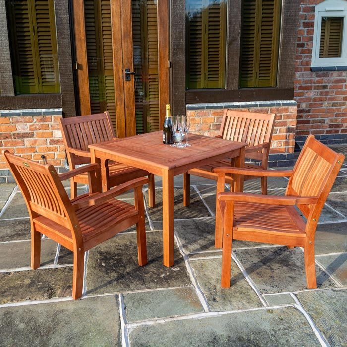 Rowlinson Willington 4 Seater Wooden Square Table Dining Set | Sheds.co.uk