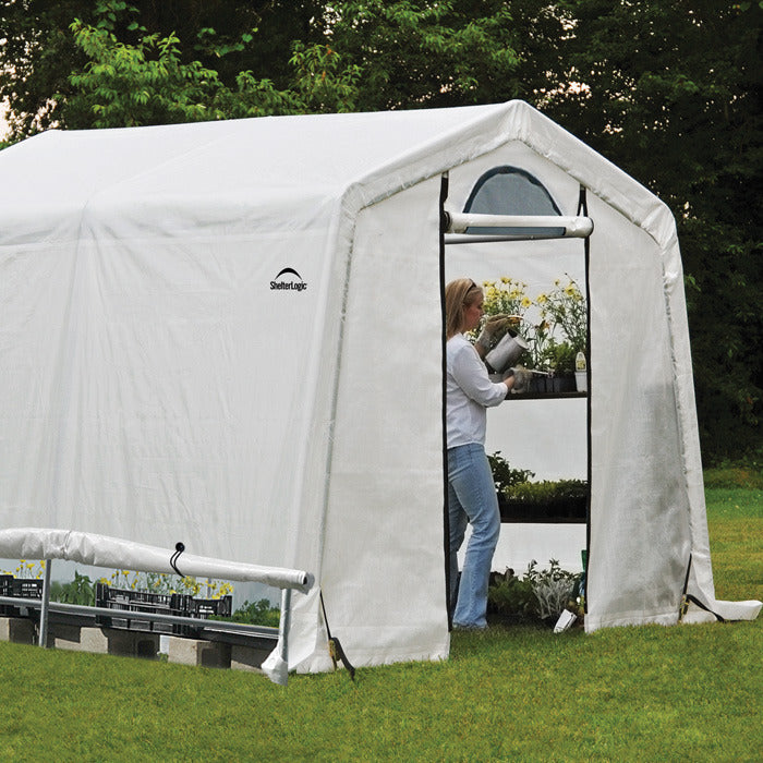 Shelter Logic 8' x 8' Peak Style Portable Greenhouse | Sheds.co.uk