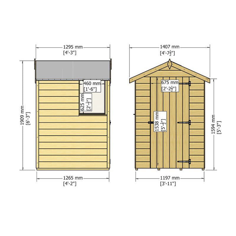 Loxley 4' x 4' Shiplap Apex Shed