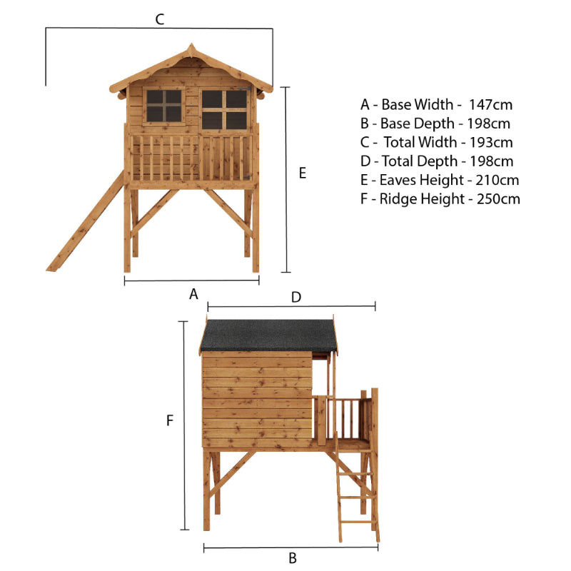 Adley Jellytot Cottage Tower Playhouse | Sheds.co.uk