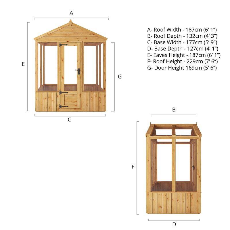 Adley 4' x 6' Lumberjack Premium Apex Wooden Greenhouse