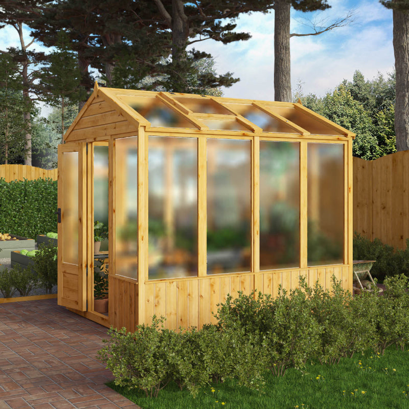 Adley 8' x 6' Lumberjack Premium Apex Wooden Greenhouse | Sheds.co.uk