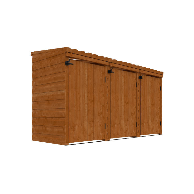 Redlands Shiplap Triple Bin Store | Sheds.co.uk