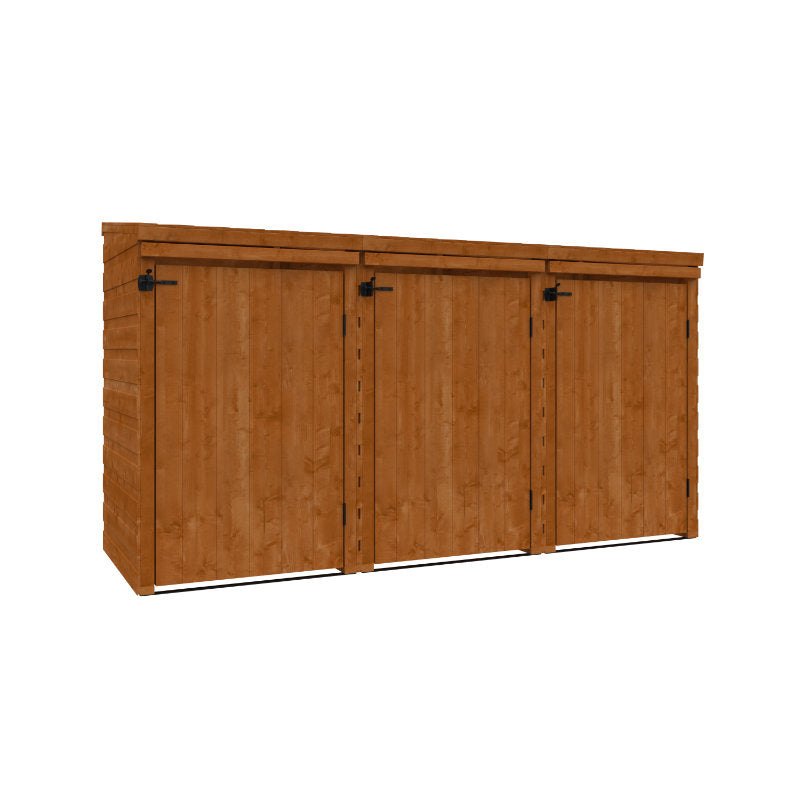 Redlands Shiplap Triple Bin Store | Sheds.co.uk
