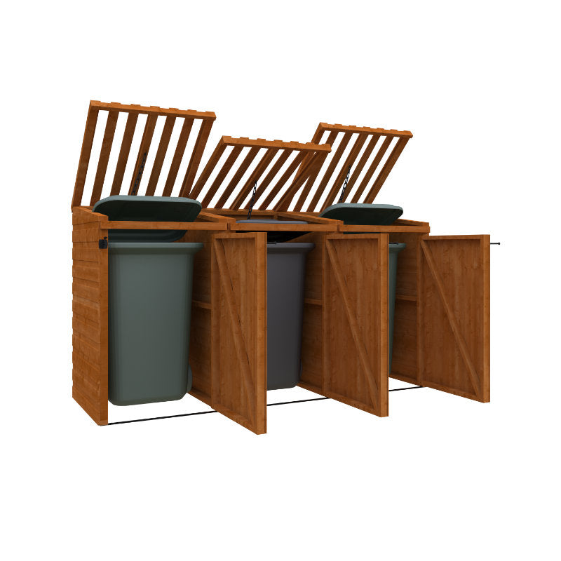 Redlands Shiplap Triple Bin Store | Sheds.co.uk