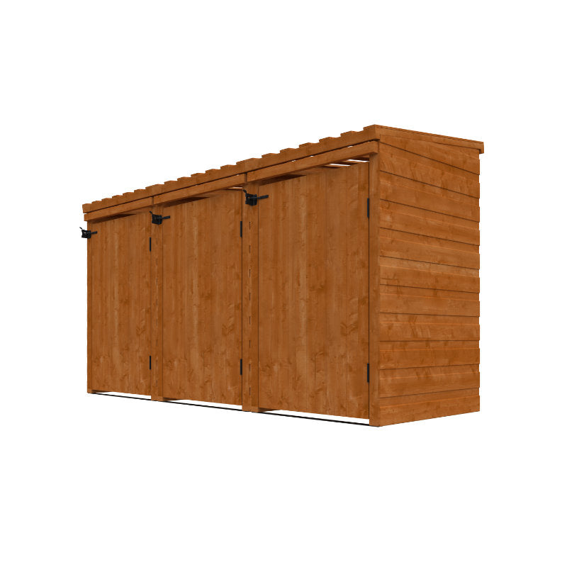 Redlands Shiplap Triple Bin Store | Sheds.co.uk