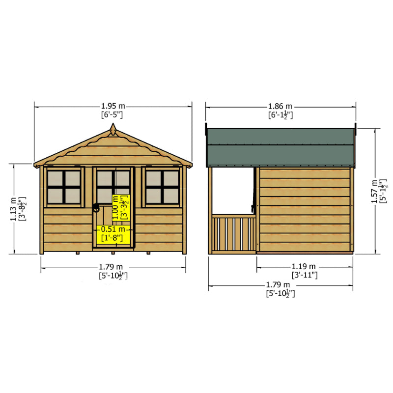 Loxley 6' x 4' Caramel Playhouse | Sheds.co.uk