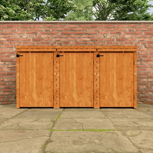Redlands Shiplap Triple Bin Store | Sheds.co.uk