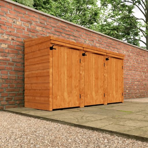 Redlands Shiplap Triple Bin Store | Sheds.co.uk