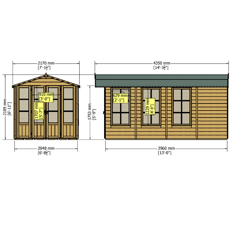 Loxley 7' x 13' Woodstock Summer House