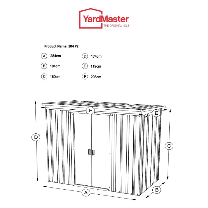 YardMaster 10' x 4' Pent Metal Shed