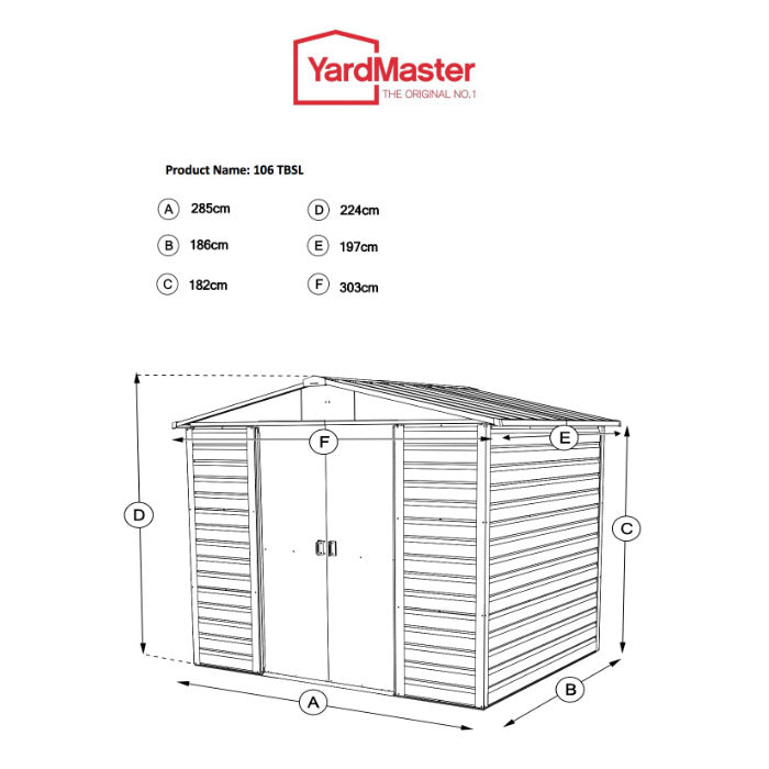 YardMaster 10' x 6' Shiplap Metal Garden Shed | Sheds.co.uk