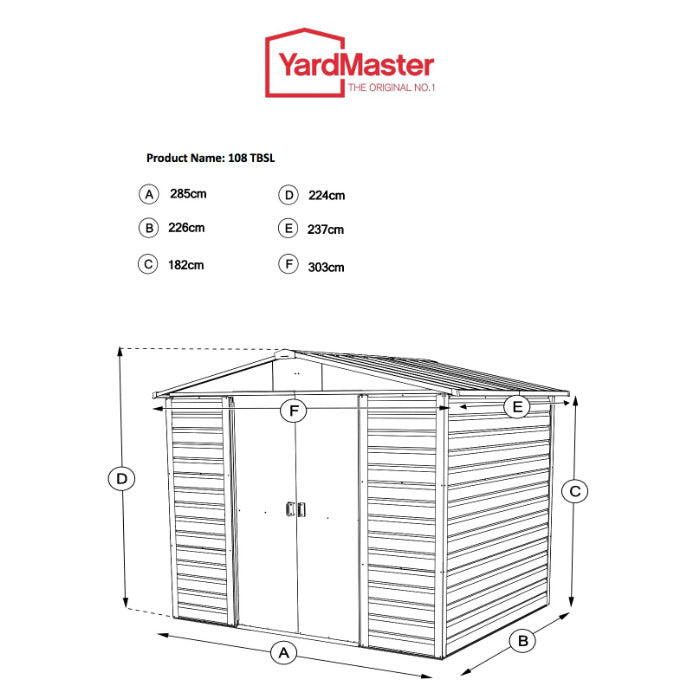 YardMaster 10' x 8' Shiplap Metal Garden Shed