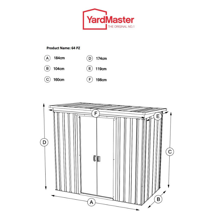 YardMaster 6' x 4' Pent Metal Shed | Sheds.co.uk