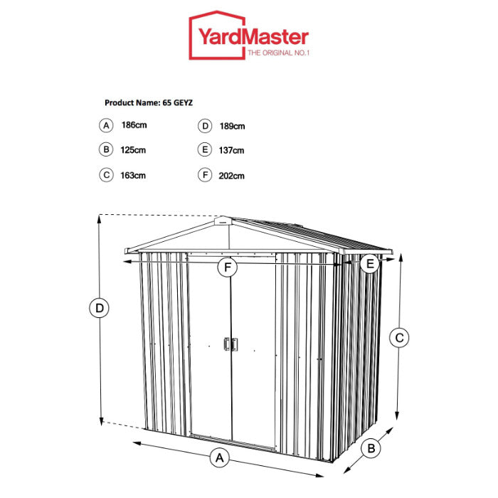 YardMaster 6' x 5' Apex Metal Garden Shed | Sheds.co.uk