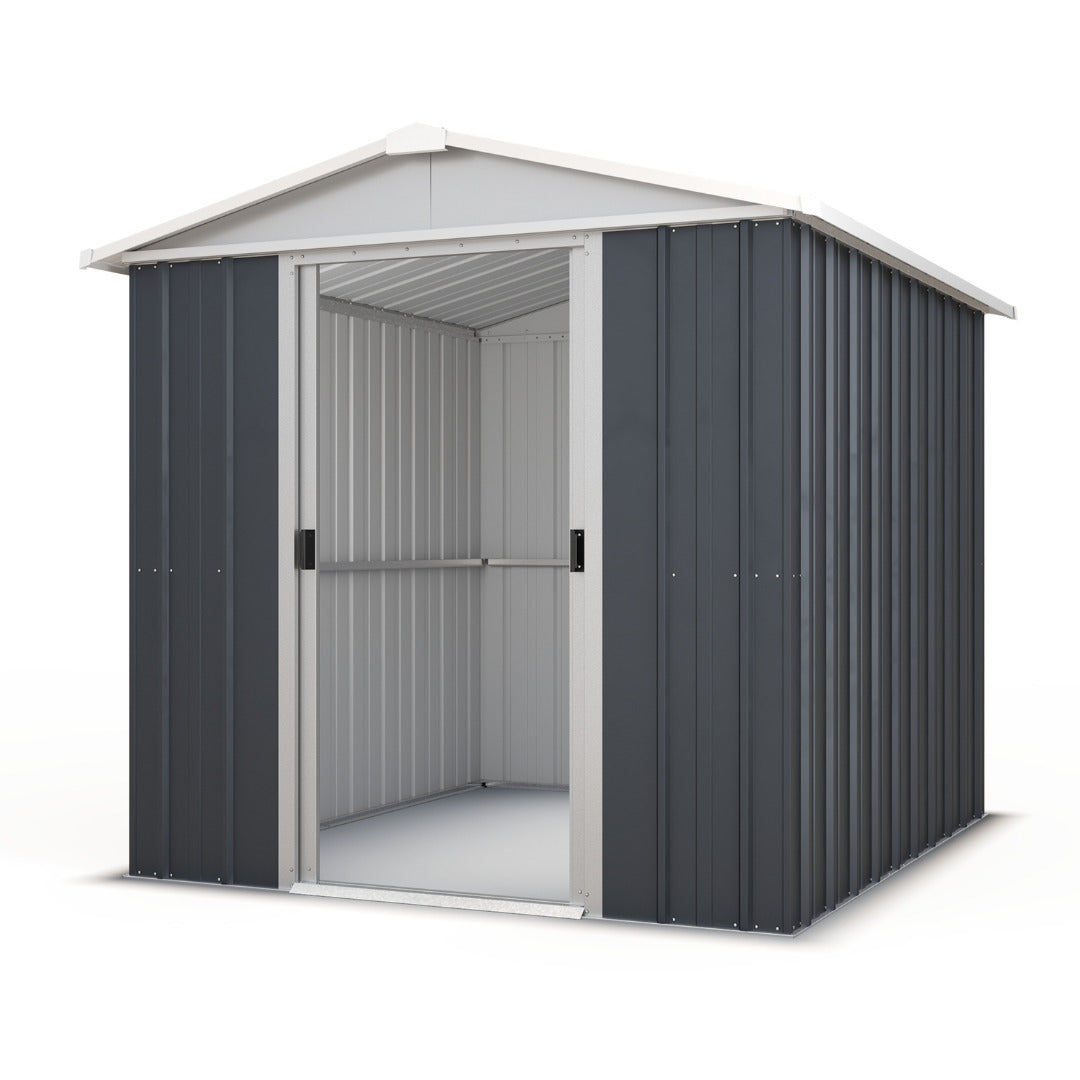 Yardmaster 6' x 5' Windowless Double Sliding Door Castleton Apex Metal Shed | Sheds.co.uk