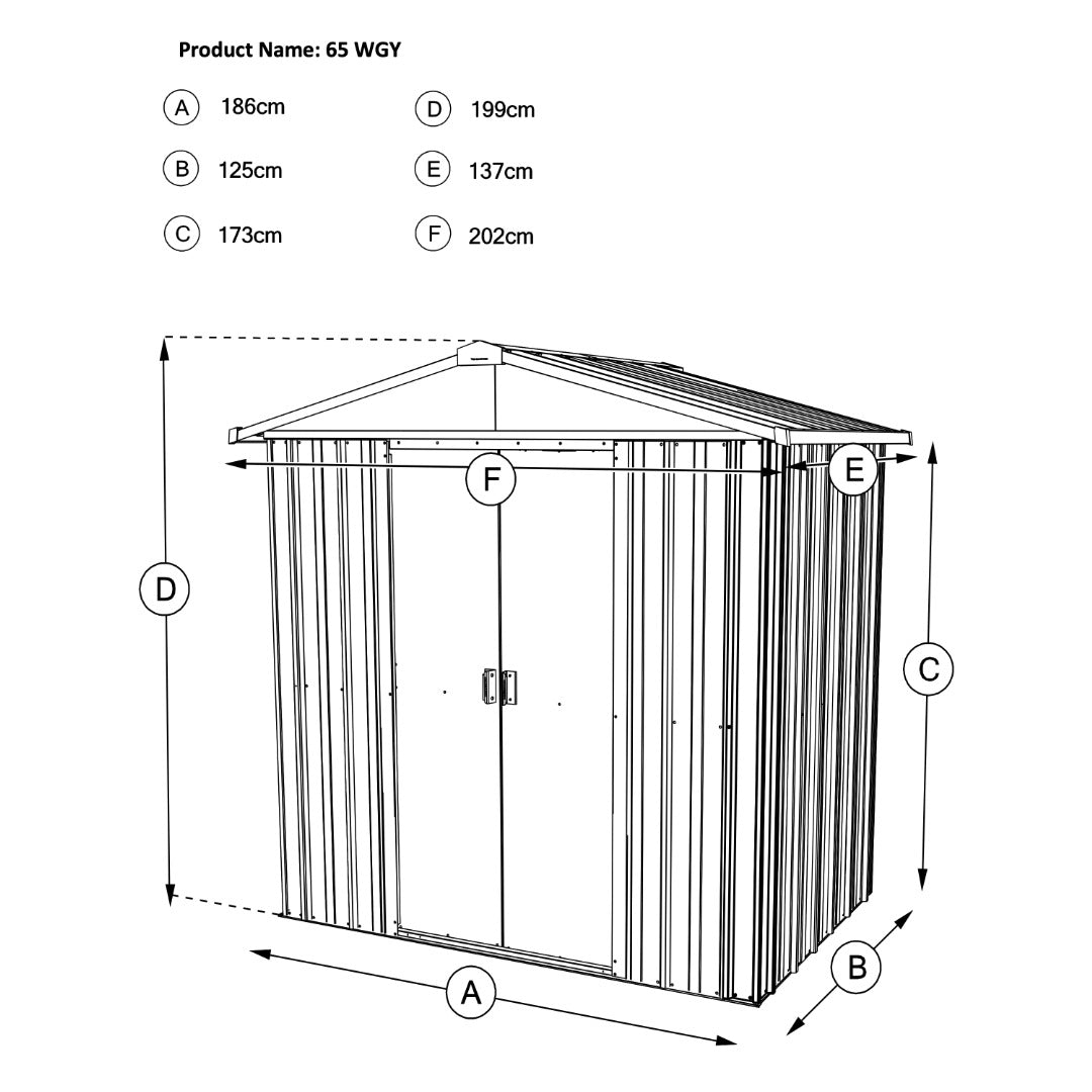 Yardmaster 6' x 5' Windowless Double Sliding Door Woodview Apex Metal Shed | Sheds.co.uk