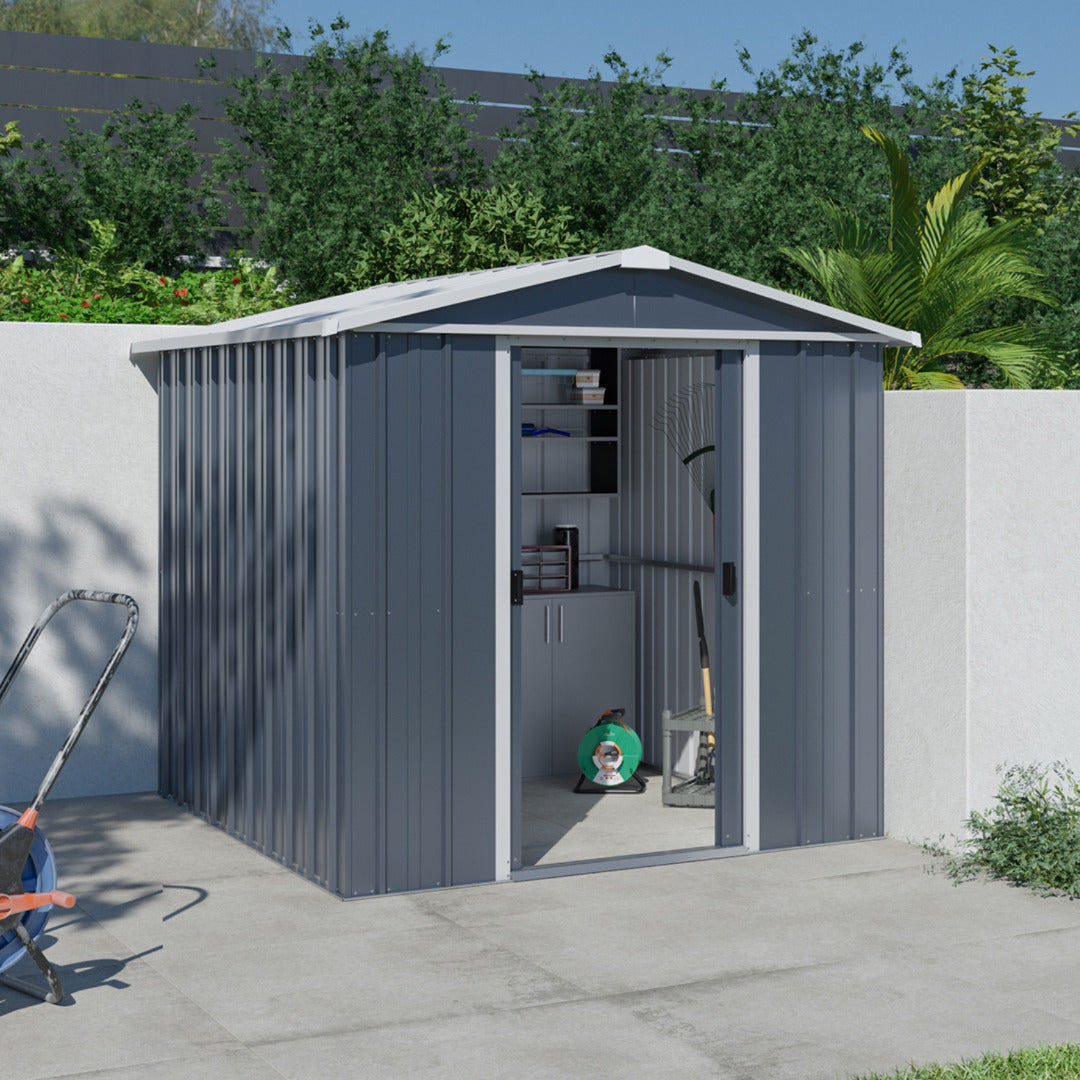 Yardmaster 6' x 7' Windowless Double Sliding Door Castleton Apex Metal Shed