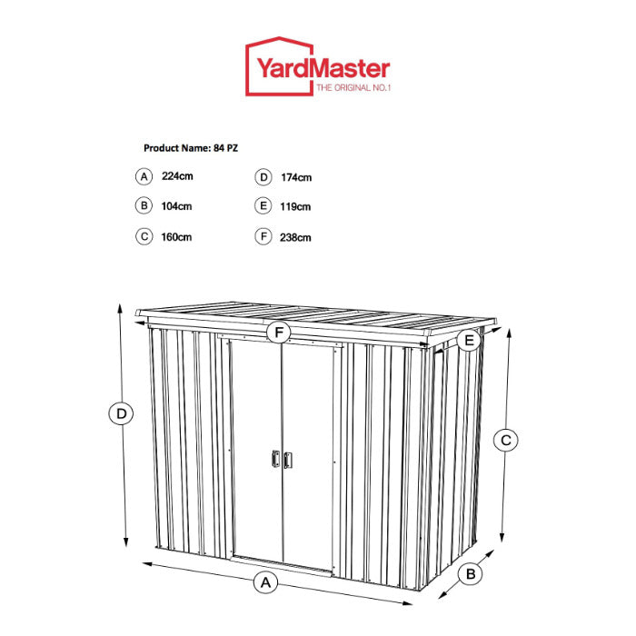 YardMaster 8' x 4' Pent Metal Shed | Sheds.co.uk