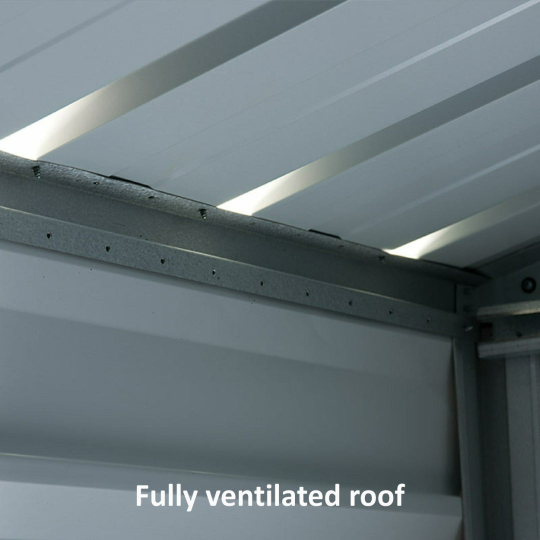 YardMaster 8' x 5' Double Sliding Door Toplight Deluxe Pent Metal Shed | Sheds.co.uk
