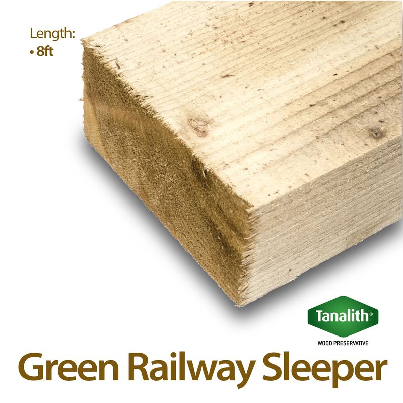 Holt Trade 8" x 4" Tanalised Railway Sleeper - 8’