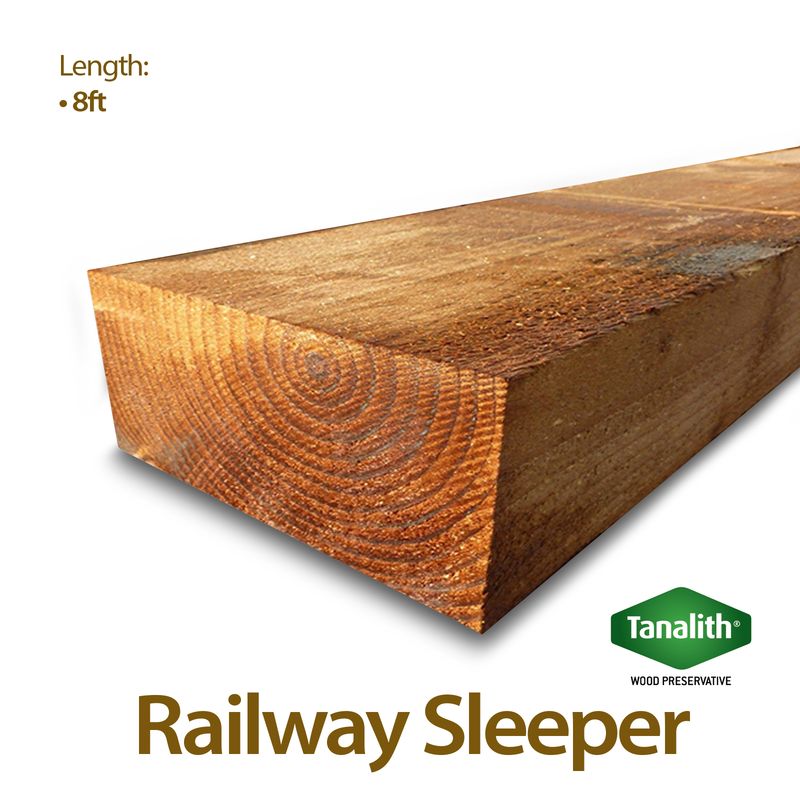 Holt Trade 8" x 4" Tanatone Brown Railway Sleeper - 8’