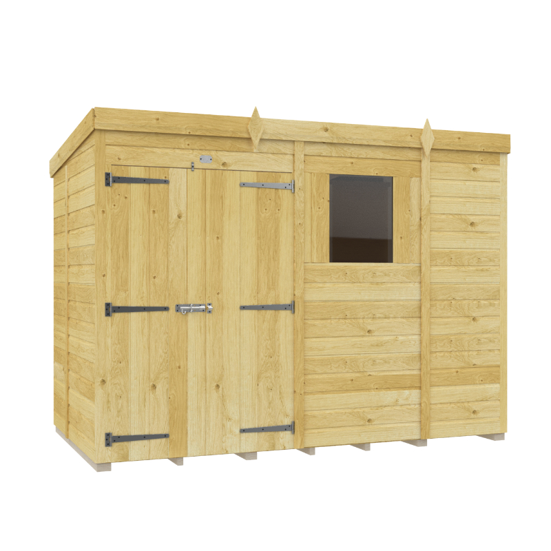 Holt 9’ x 5’ Double Door Shiplap Pressure Treated Modular Pent Shed