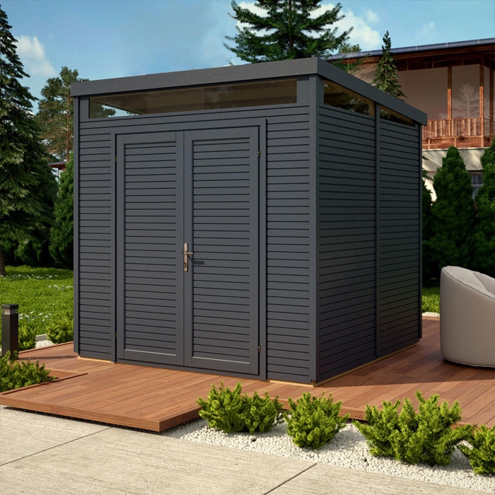Rowlinson 8’ x 8’ Pent Security Shed - Anthracite