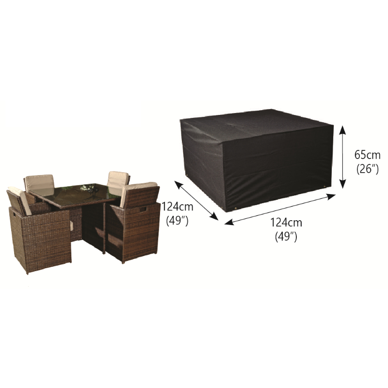 Classic Protector 6000 Modular 4 Seater Cube Set Cover Large - Black